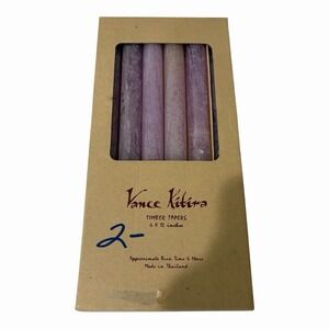 NEW‎ 12" Vance Kitira Timber Taper Candles 6 Pack Purple Burn Time 6 Hours